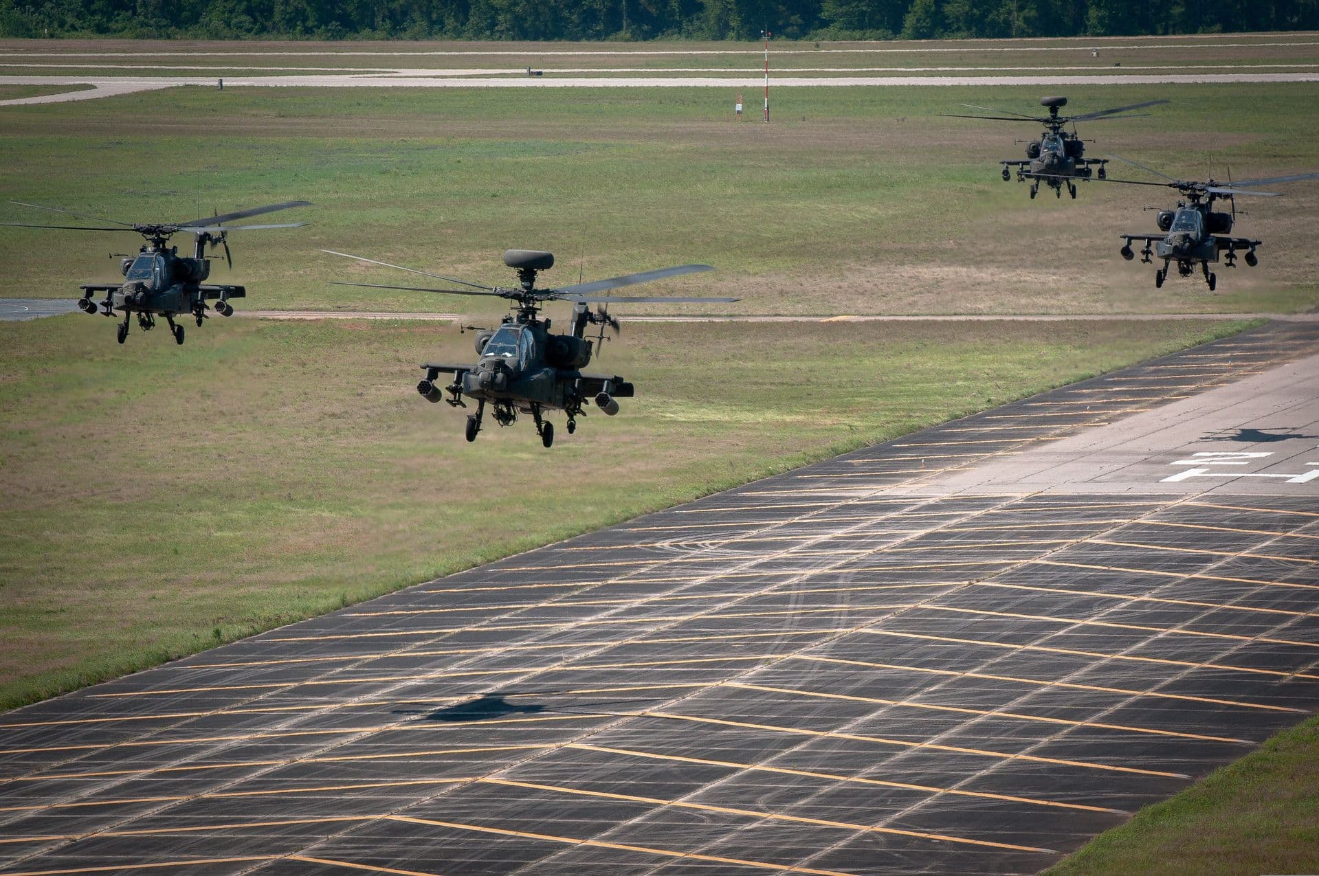 Apache helicopter on the ground